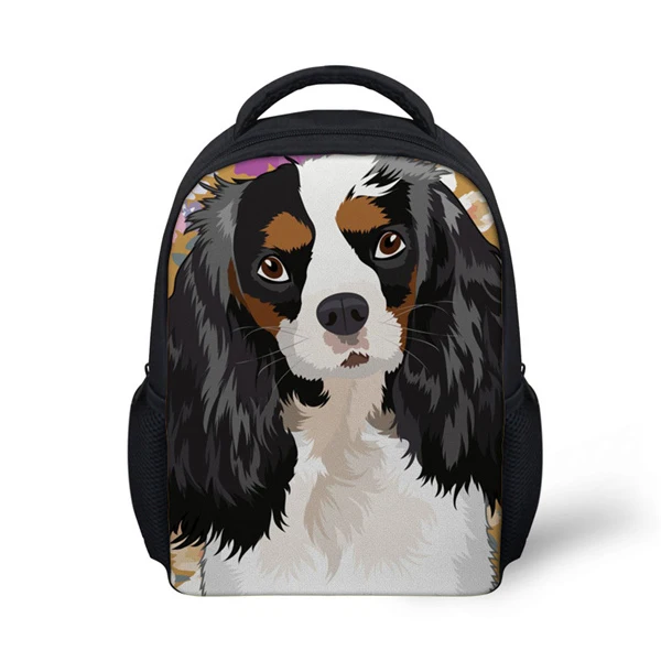 Children School Bags for Kids King Charles Spaniel Dog Printing Schoolbag Baby Kindergarten Backpack Girls Cute Satchel