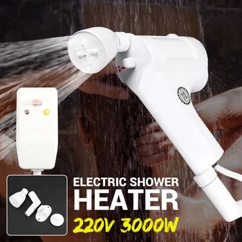 

Electric Shower Heater Faucet 3000W 220V 50Hz Water Heating Power Head Spray Out Tap Handle Single Hole Shower Head Replacement
