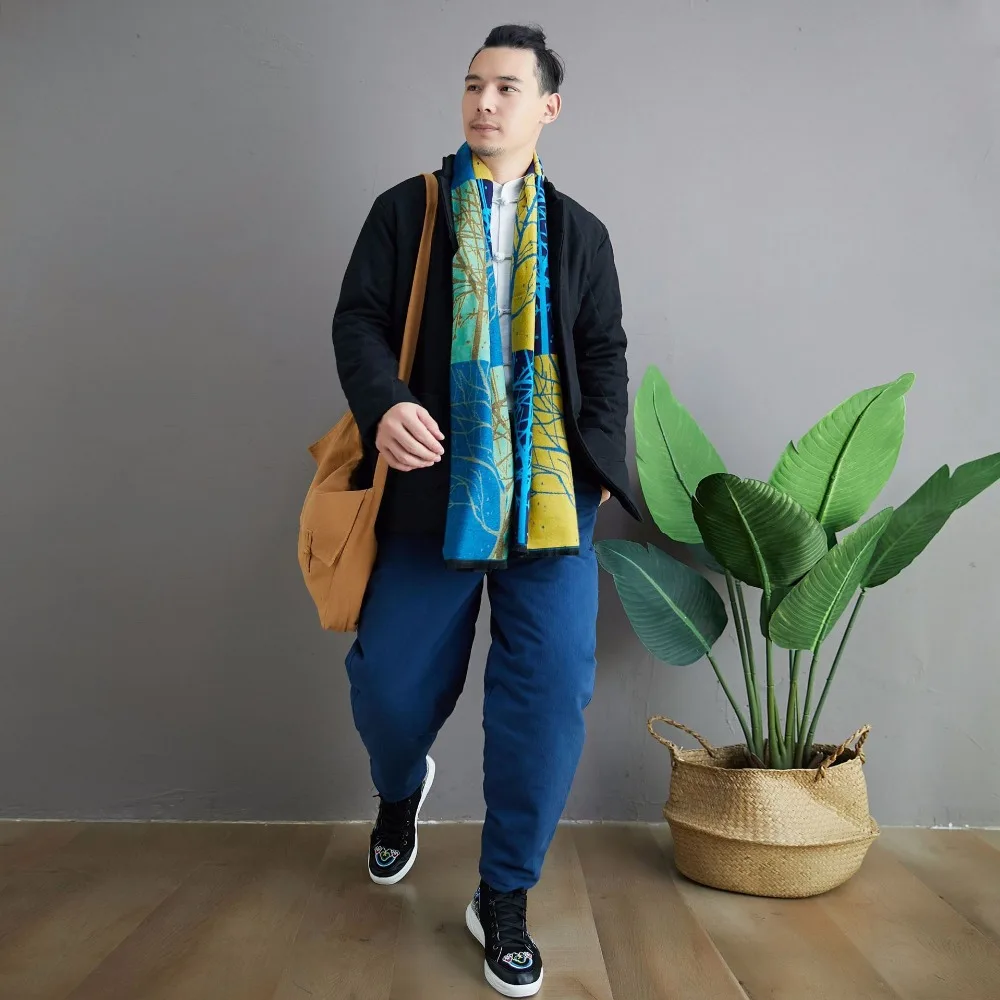 LZJN 2019 Winter Warm Men Thick Pants Double Layer Quilted Casual Pockets Male Winter Joggers Drawstring Cotton Linen Trousers (33)