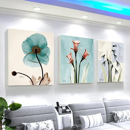 3 Панели цветы орхидеи настенное искусство, картинки, на стену цветок холст картина для гостиной украшение дома живопись на холсте без рамы - Цвет: Темный хаки
