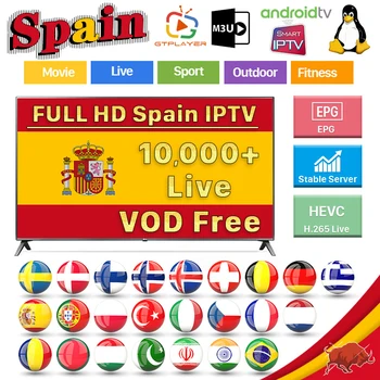 

Iptv Spain 12 months Spain IPTV M3U subscription Spain Sport TV code GSE Enigma for Android box Enigma2 smart PC Smart TV
