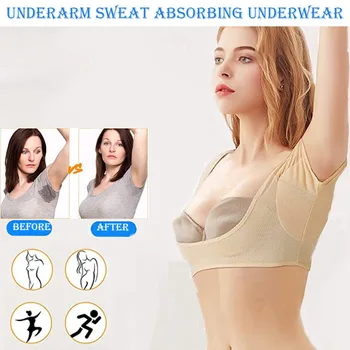 

Women Summer Underarm Sweat-absorbent Vest Short Underwear Ultra-thin Breathable Quick-drying Underwear Tops M6