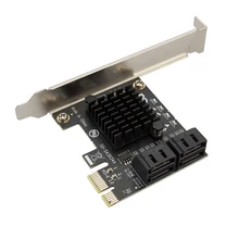 Adaptateur PCIe à 4 Ports SATA 3 III 3.0 6 Gbps SSD, carte d'extension de contrôleur PCI e PCI Express x1, Support x4 x6 x8 x16