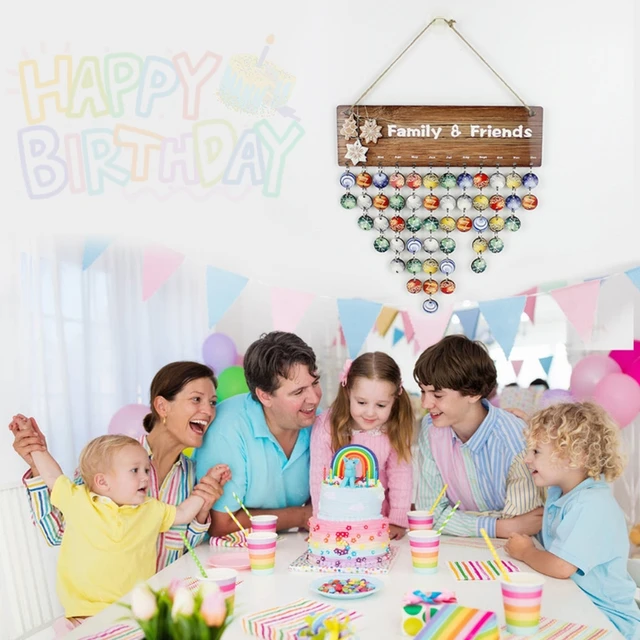 Famille Amis Anniversaire Calendrier Bricolage Suspendus en Bois