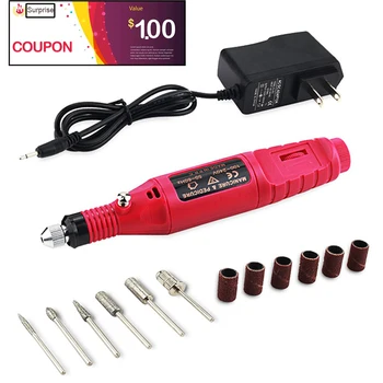 

1 Set 6 Bits Nail Art Drill Kit Professional Finger Toe Nail Care Electric Nail Polishing Machine Manicure Pedicure Kit Nail