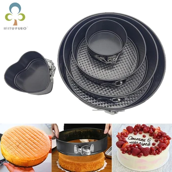 

Bakeware Cake Molds Baking Pans Kitchen Round Heart Baking Dish Carbon Steel Non-stick Slipknot Removable Base Tray 4 Size GYH