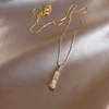 2020 new Simple ladies bamboo shaped pendant Korean women s collarbone chain exquisite gift fashion