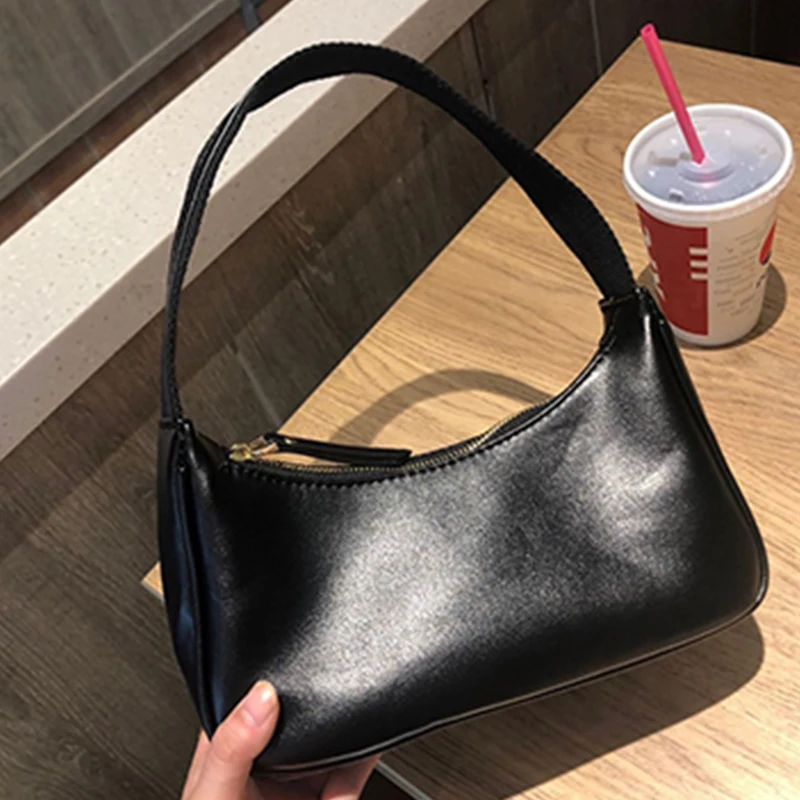 

Fashion Solid Color Handbags For Women Casual Pu High Quality Shoulder Bags Vintage Underarm Bags Chic Small Flap Bags Purses