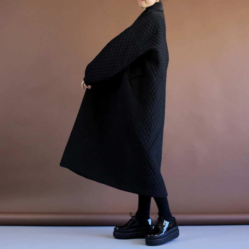 LANMREM 2020 European Highest Quality Jacket Autumn Women Large Size Long Loose Black Windbreaker Long Trench Coat WTH1201