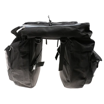 

43L Large Bike Rear Pack Double Pannier Cargo Saddle Bags Touring