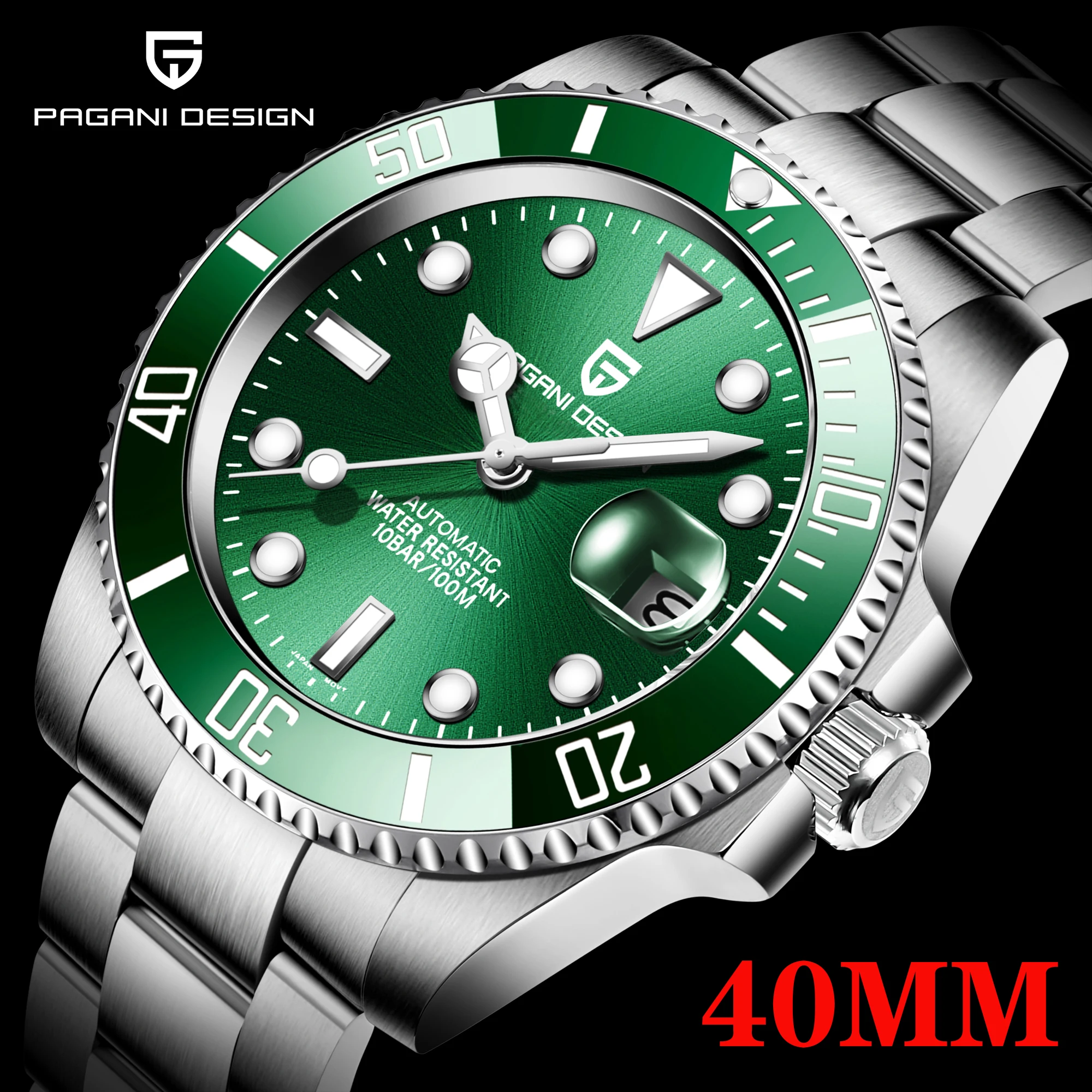 TRENDING! 2021 PAGANI Design New 40mm Men Luxury Automatic Mechanical Wrist Watch Men Stainless Steel Waterproof Watch Relogio Masculino