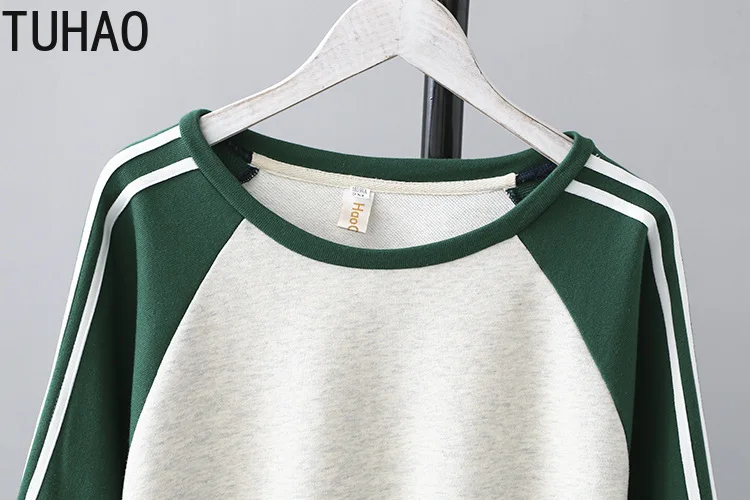 TUHAO 4XL 3XL размера плюс разноцветные элегантные цветные пуловеры толстовка с капюшоном осень зима женские повседневные толстовки LZ49