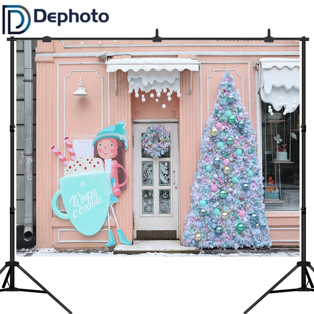 Dephoto фон для фотосъемки кремовые сны милый магазин Рождественская елка снежные