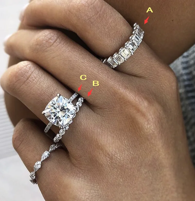 

Original 925 Sterling Silver Created Diamond Wedding Engagement Cocktail Women topaz Gemstone Ring Band Rings finger Jewelry