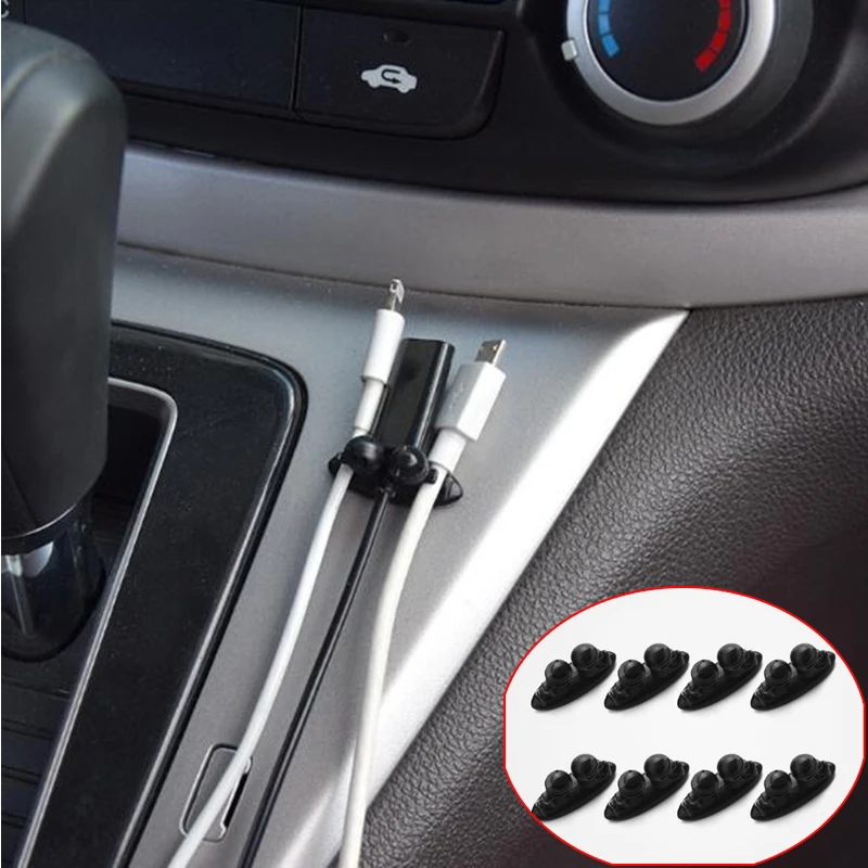 

Car Wire Clip USB Cord Cable Fixed Clamp Charging Cable Holder Adhesive Auto Charger Line Clasp USB Cable Tie Clip Fixer Wh