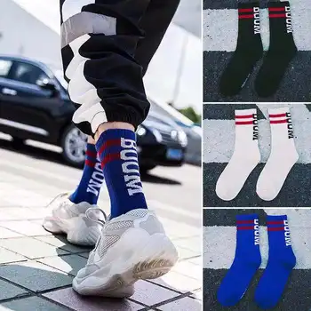 

Fashion Hip Hop Unisex Letter BOOM Socks Street Skateboard Cool Cotton Men Sports Socks Harajuku School Long Tube Women Socks