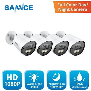 

ANNKE Full Color Night Vision TVI 1080P Security Camera With Warm Lights Outdoor Bullet Weatherproof Surveillance CCTV Cameras