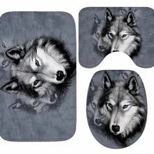 CAMMITEVER 3 шт. волк Набор ковриков для ванной водопоглощение Ванная комната ковер, коврик для дома комнаты дверной коврик для Ванная комната