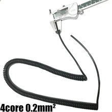 4 ядра Расширяемый провод спиральный кабель спиральный Электрический кабель 4pin 0,2 квадратный стрейч 1 м 2 м 3 м черный шнур питания