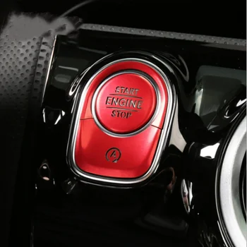 

3PCS For Mercedes Benz A Class W177 A180 A200 2019 Car Accessories Interior Engine Start Stop Switch Push Button Ring Trim Cover