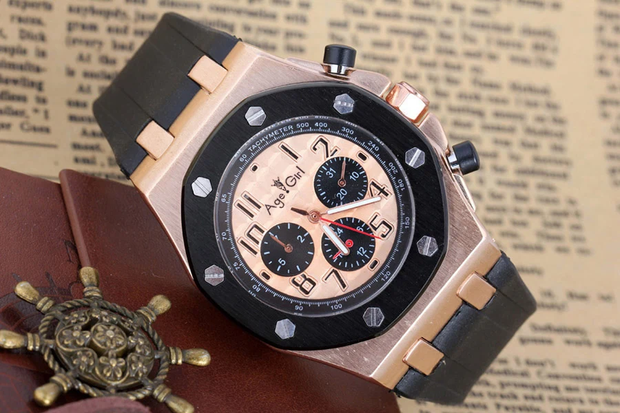 

nEW Men's Luxury Brand Automatic Self Wind Mechanical Rose Gold Silver Stainless Steel Rubber Strap Sport Watches