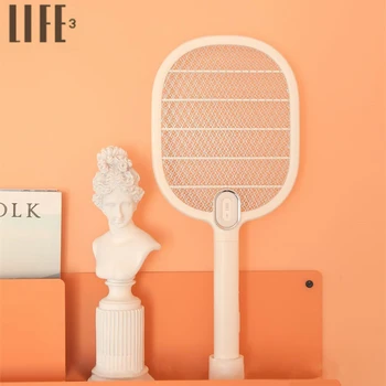 

3life Electric Mosquito Swatter Mosquito Dispeller Rechargeable LED Electric Insect Bug Fly Mosquito Killer Racket 3-Layer Net