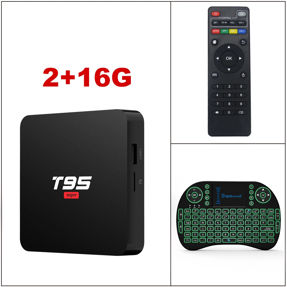 T95 супер Android 10 Smart tv Box Allwinner H3 четырехъядерный 2,4 ГГц Wifi 4K HD медиаплеер Google Netflix телеприставка 2G 16G - Цвет: 2g16g kb