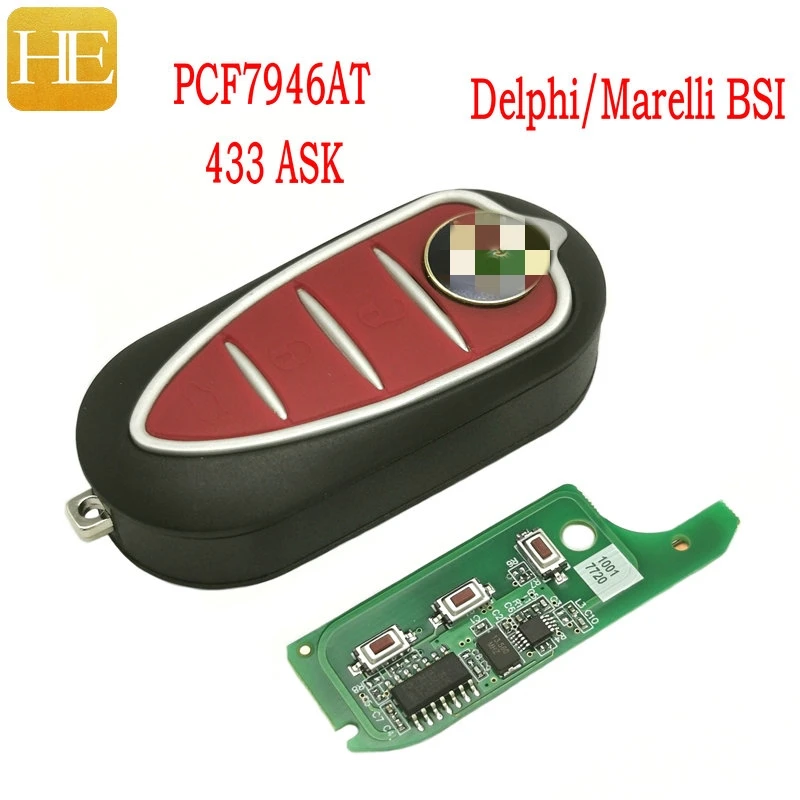 Автомобильный Дистанционный ключ HE Xiang для ALFA Romeo 147 159 Mito 2008 лет + Delphi BSI PCF7946AT Chip 433ASK