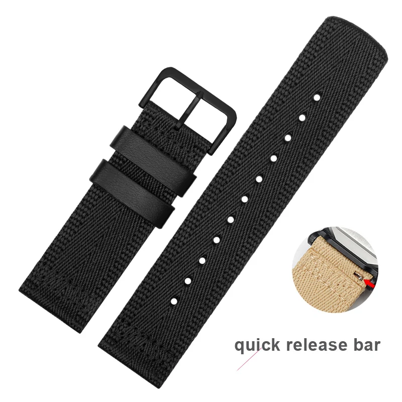 Старший нейлоновый ремешок для наручных часов 24 мм для casio GA2000 PRG-600YB-3 prg-650 PRW-6600 часы с ремешком, водонепроницаемые часы, браслет ремни для наручных часов - Цвет ремешка: black black buckle