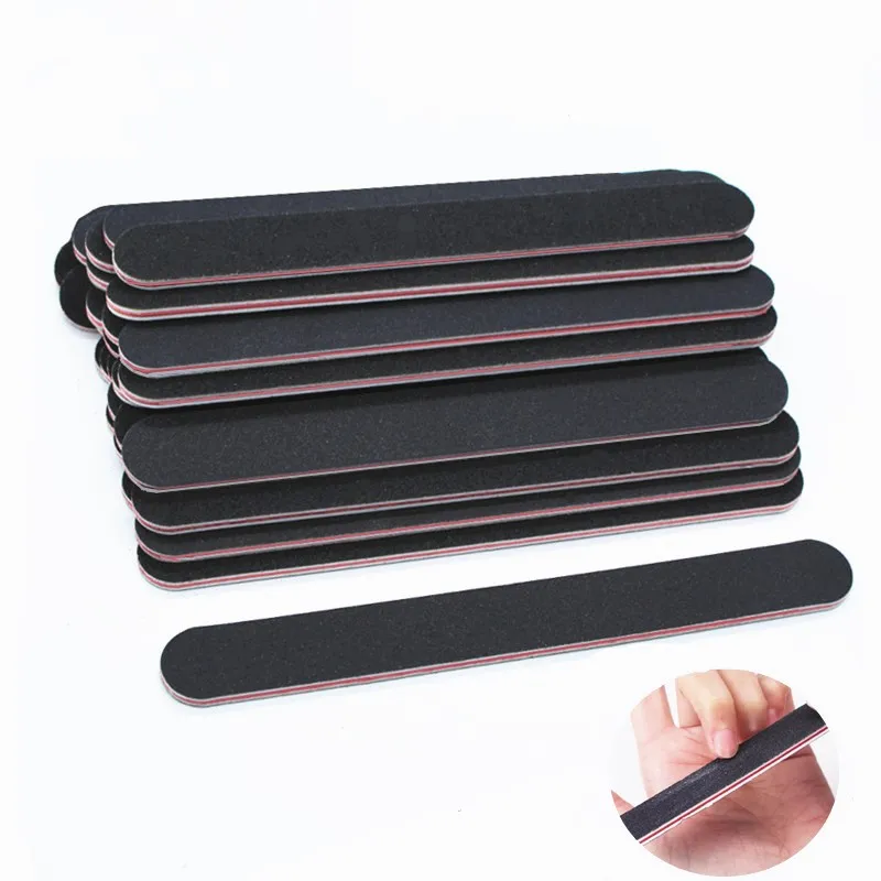1/5Pcs Disposable Black Double Side Wooden Nail Files Sanding Manicure Tools for Nail Gel Polish Files Nail Files 100 180