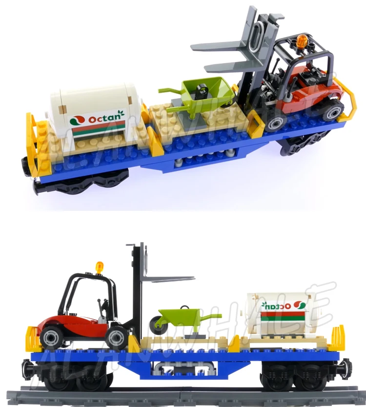 Дешево 959 шт город моторизованный пульт дистанционного управления грузовой поезд хобби 02008 модель строительный блок мальчик кирпич функции питани...