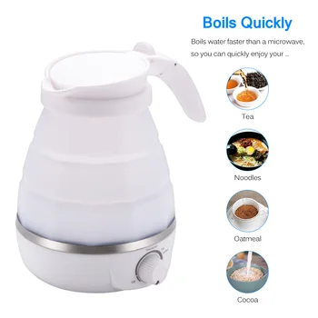 

700W Portable Electric Kettle Silicone Mini Foldable Small Electric Kettles EU/US Plug Travel Water Boiler Camping Kettle