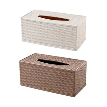 

Bamboo Braided Tissue Box Holder Rectangular Napkin Holder Paper Case Dispenser 448B