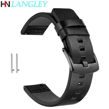 

Quick Release 20mm 22mm Genuine Leather Watch band for Samsung Galaxy Watch Active 42 46mm Gear S2 S3 Sport Watch Strap 18 24mm