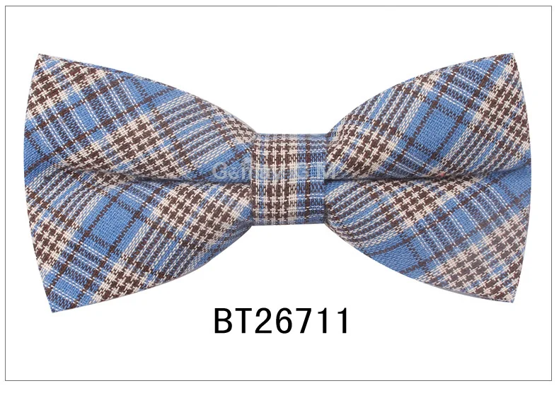 Плед хлопок галстук для Для мужчин классические рубашки с бантом для Бизнес Свадебные бантом взрослых Для мужчин s Bowties Галстуки черный