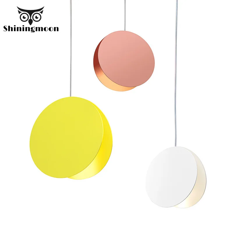 

Modern Iron Pendant Lights Minimalism Circular Lampshade Pendant Lamp Dinning Room Lights Bar Coffee House Hanglamp Luminaria