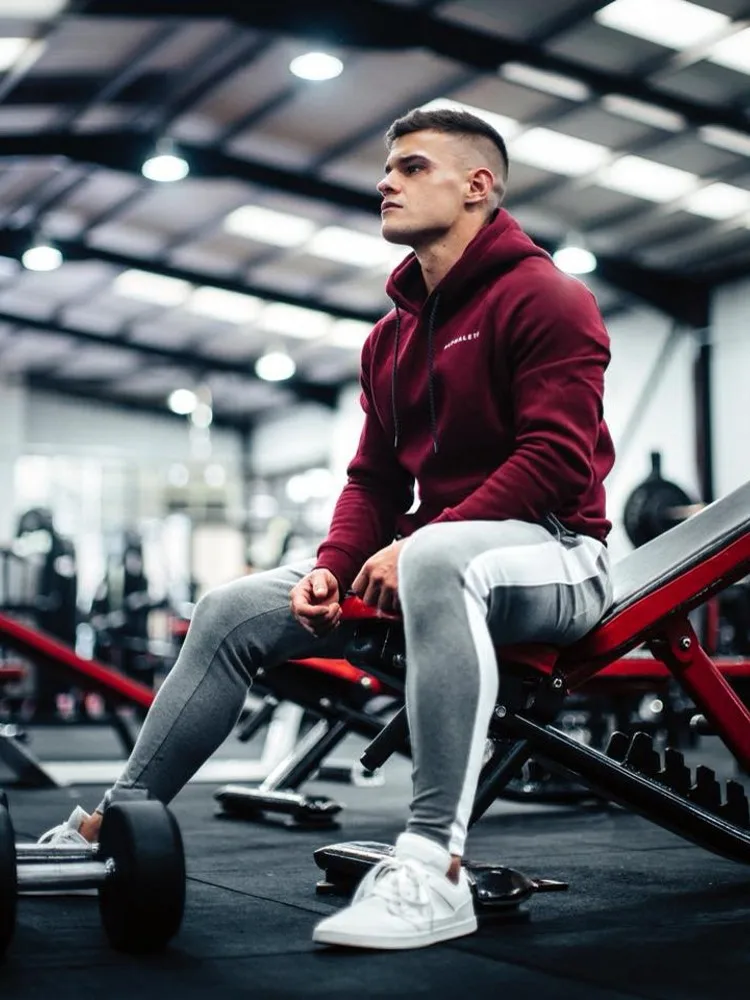 ALPHALETE брендовые осенне-зимние мужские спортивные штаны для фитнеса, модные хлопковые брюки-карандаш, брюки для бодибилдинга, высококачественные штаны для бега - Цвет: Серый