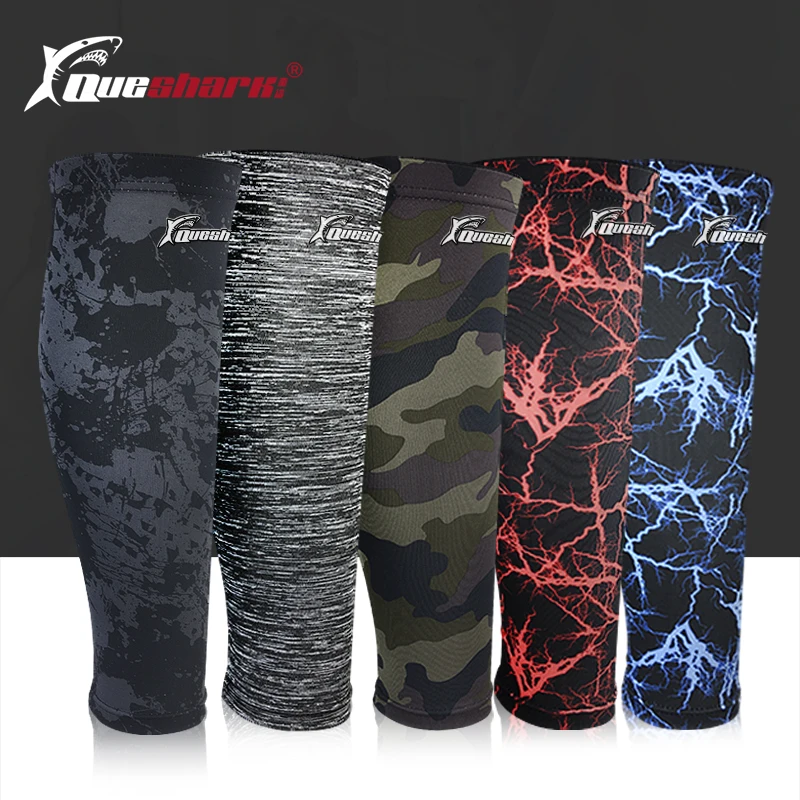 

QUESHARK Professional Camo Football Basketball Tennis Calf Sleeves Sports Compression Cycling Leg Warmers Soccer Leggings