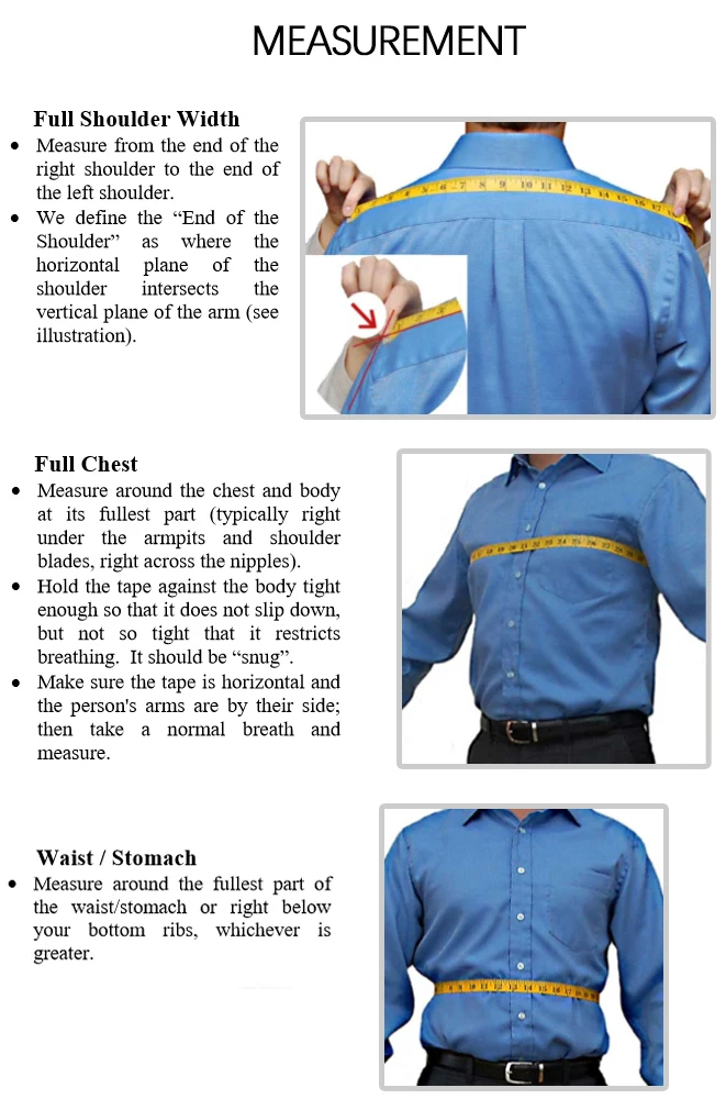 vest measurement manner
