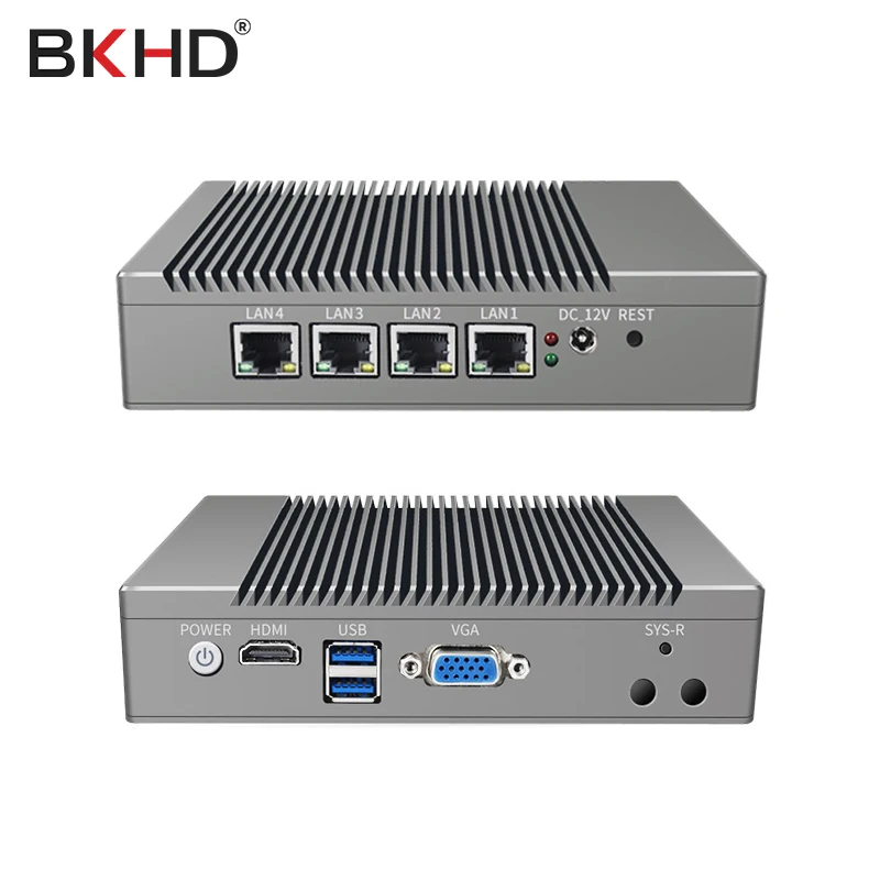 Мини-ПК G40 без вентилятора 4lan Celeron J4125 N5000 сетевой маршрутизатор VPN четырехъядерный