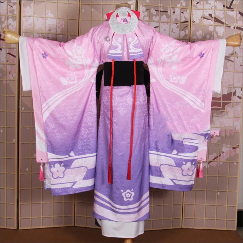Индивидуальный размер SSR Onmyoji En'enra Косплей Костюм Розовое Кимоно Платье вафучу Униформа костюмы для Хэллоуина аниме одежда костюмы косплей