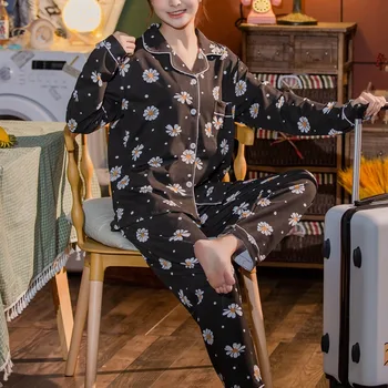 

Autumn 2 Pcs Nightwear Suit Women Home Wear Pullover Top Ladies Pajamas Female Sleepwear New Arrivals 2020 Hot