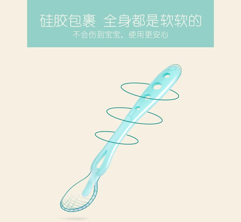 Детская силиконовая ложка для кормления, Мягкая ложка bao wan, ложка для пищевых продуктов