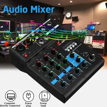 

4 Channels Professional DJ Mixer bluetooth 5.0 Sound Mixing Console For Karaoke KTV With USB MP3 Jack Live Audio Mixer