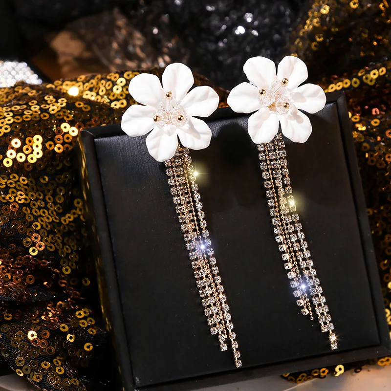 

2019 New Design Fashion Jewelry Elegant big double Flower Mixed co Earrings Summer Style Beach Party earring for woman