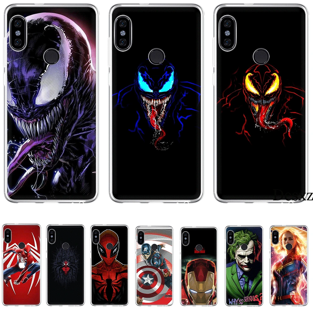

Mobile Phone Case Tpu For Xiaomi Redmi Note 4 4X 5 5A 6 7 Pro Cover Luxury Marvel Joker Venom Captain