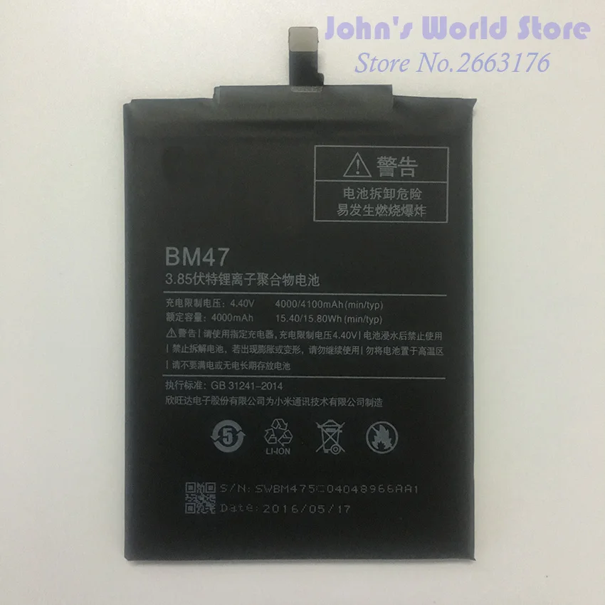 

For Xiaomi Xiao mi Redmi 4A Note 3 3 Pro 3 3S 3X 4X 4100mAh Battery Hongmi 4A 3 S 4X MTK Helio X20 Note 4 625 Bateria