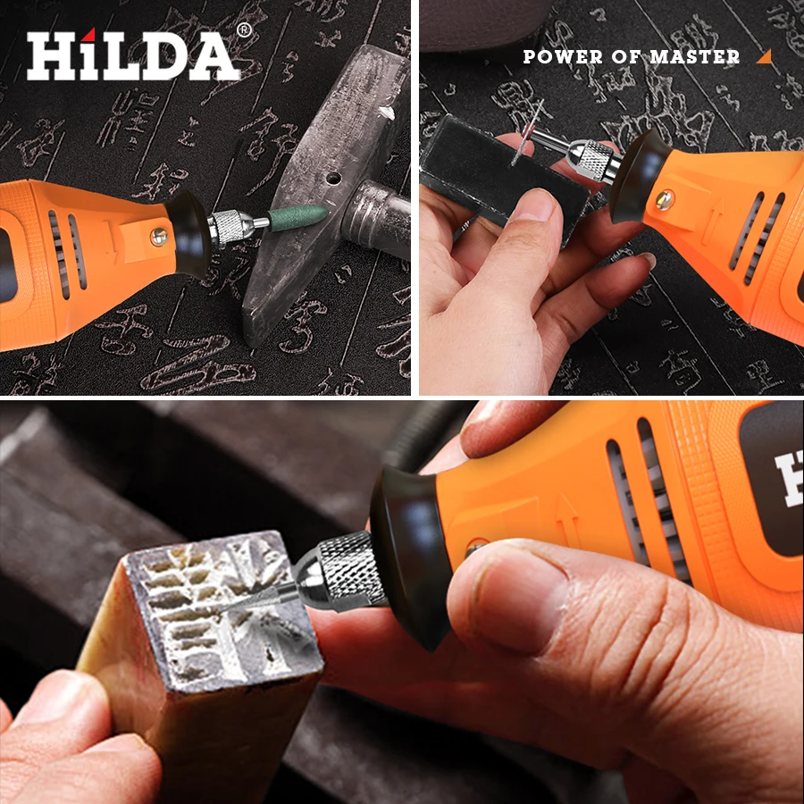 HILDA Electric Mini Drill Grinder Engraving Pen Mini Drill Electric Rotary Tool Grinding Machine Accessories