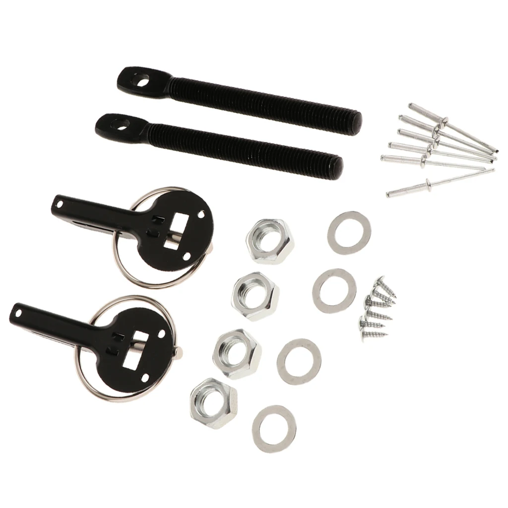 Car Universal Racing Hood Pins Latch Set Sport Bonnet Lock For Racing Sport