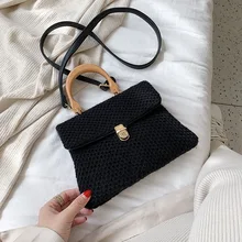 Дизайнерские богемные сумки через плечо для женщин, вечерние клатчи на застежке, женская пляжная сумка из ротанга, женская сумка-мессенджер